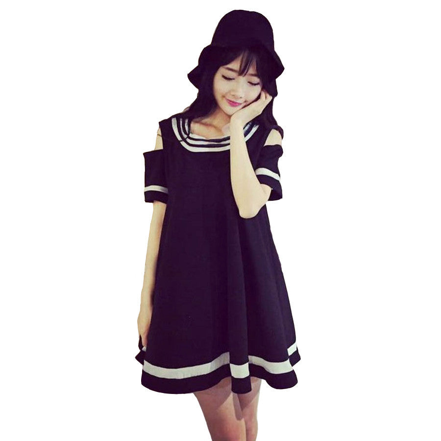 Online discount shop Australia - College Fashion Strapless Lolita Dress Girlfriends Sisters Clothes Thin Black White Female Doll Dress V101