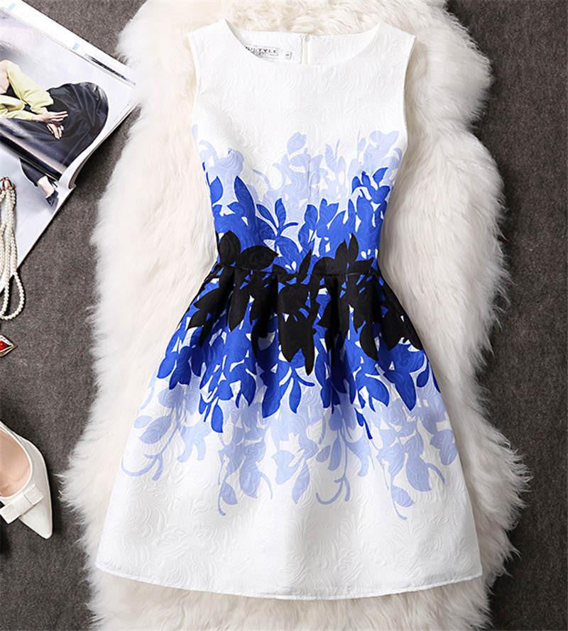 Women Summer Dress Vintage Jacquard Printed Party Ladies Bodycon Clothing Mini Dresses PDRSB2