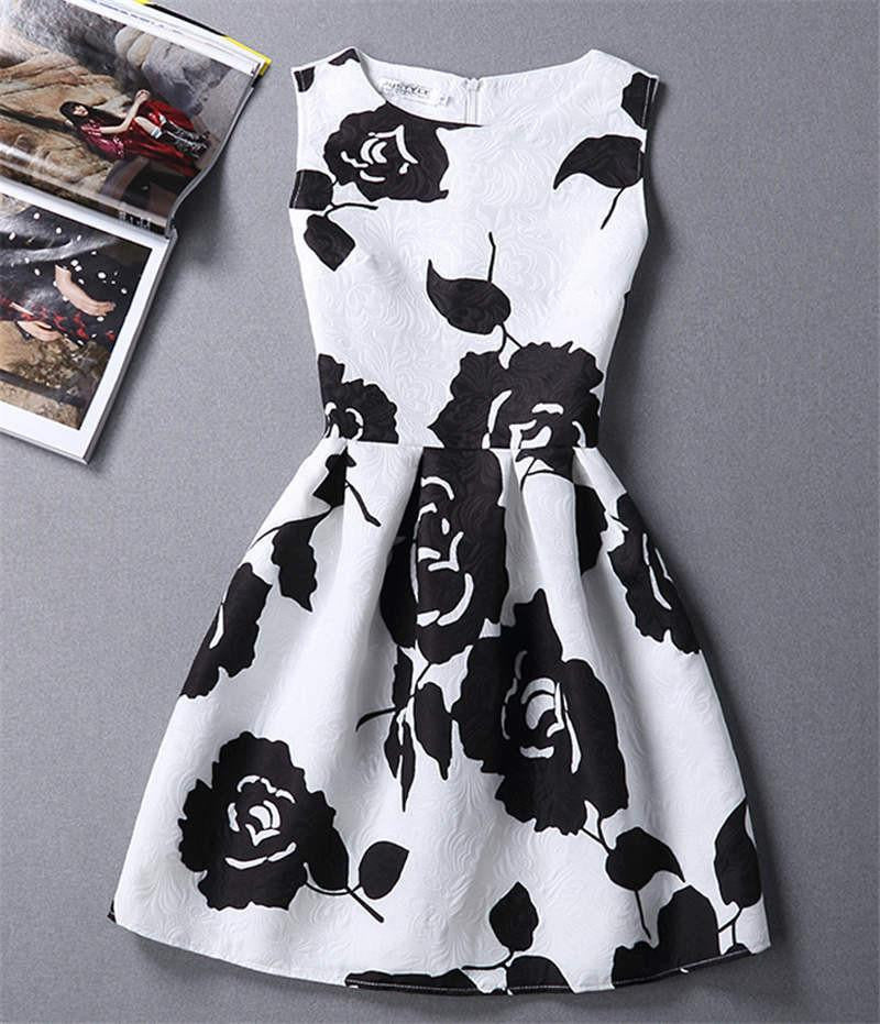 Women Summer Dress Vintage Jacquard Printed Party Ladies Bodycon Clothing Mini Dresses PDRSB2