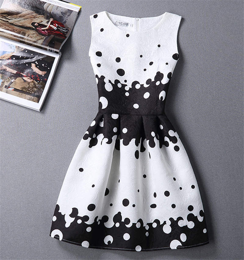 Women Summer Dress Vintage Jacquard Printed Party Ladies Bodycon Clothing Mini Dresses PDRSB2