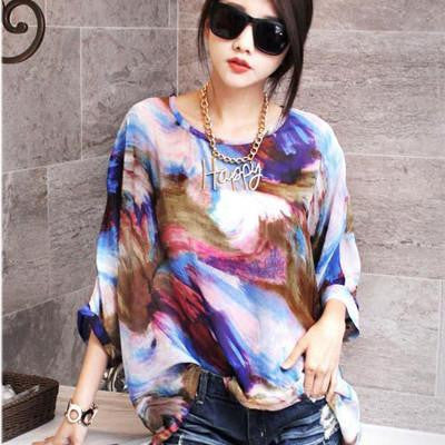 Vestidos Dress 2017 Fashion Women Chiffon Dress 4XL 6XL Plus Size Women Clothing Batwing Sleeve Summer Dresses Beach Dress