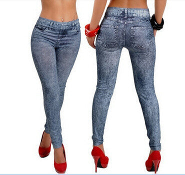 women fake jeans Fashions Women's Jeans Look leggings Seamless tattoo Jeggings printed pants