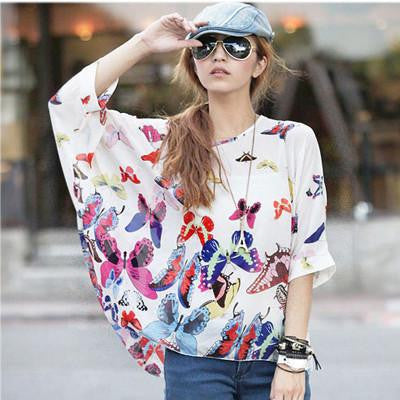 Summer Dress Flower Print Bohemian Dress Plus Size European Style Women's Casual Chiffon Dresses