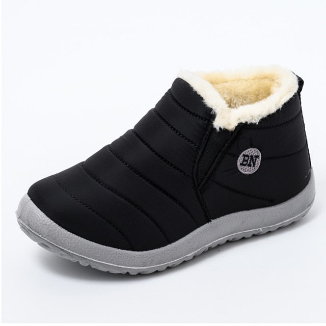 Women Boots Ultralight Winter Shoes Women Ankle Botas Mujer Waterpoor Snow Boots Female Slip On Flat Casual Shoes Plush Footwear-Dollar Bargains Online Shopping Australia