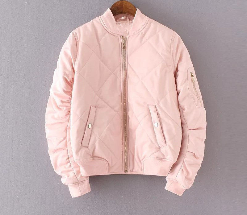 Fashion Bomber Jacket Women Coat Female Casual Diamond Coat aqueta Quilted Short Jacket