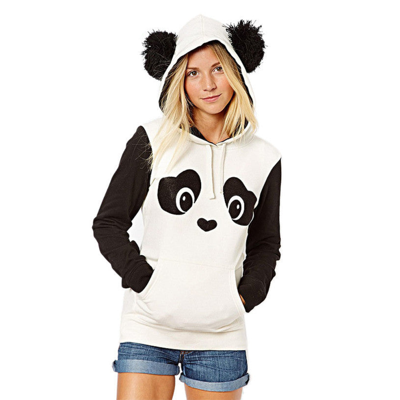 Lovely Womens Panda Pocket Hoodie Sweatshirt Hooded Pullover Tops for women clothing