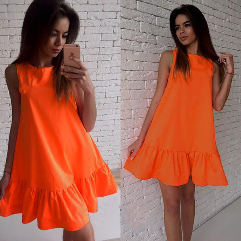 Women's Ruffles Dress Summer Sleeveless Casual A Line Bodycon Dress Women Party Plus Size Short Mini Dresses