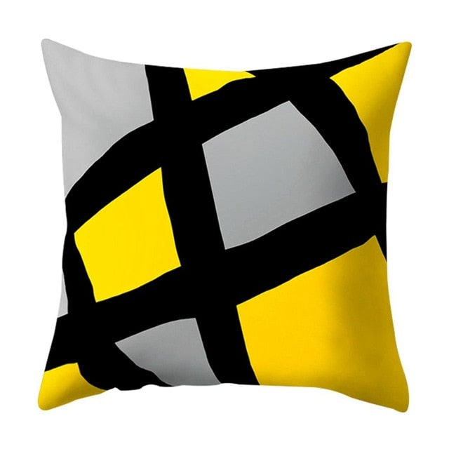 Geometric Yellow Pillowcase Decorative Cushion For Sofa DIY Printed Pillow Chair Car Cushion Christmas Home Decoration-Dollar Bargains Online Shopping Australia