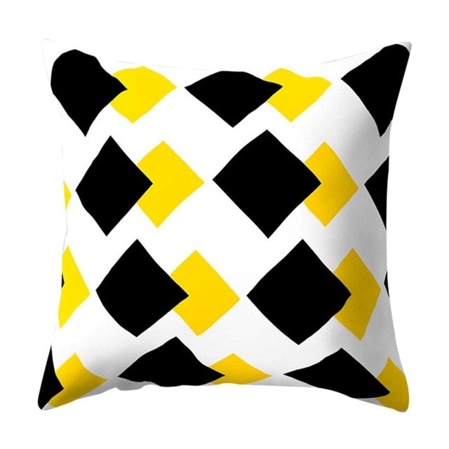 Geometric Yellow Pillowcase Decorative Cushion For Sofa DIY Printed Pillow Chair Car Cushion Christmas Home Decoration-Dollar Bargains Online Shopping Australia