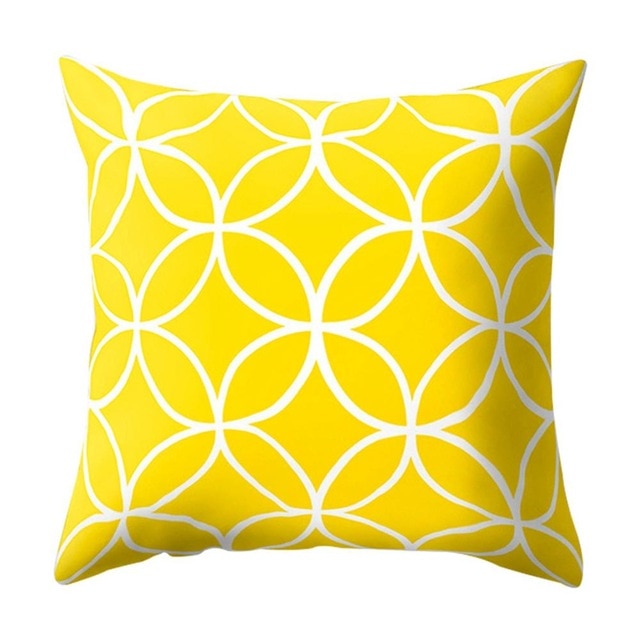 Geometric Yellow Pillowcase Decorative Cushion For Sofa DIY Printed Pillow Chair Car Cushion Christmas Home Decoration-Dollar Bargains Online Shopping Australia