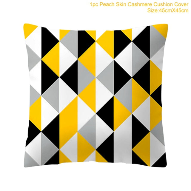 Geometric Yellow Pillowcase Decorative Cushion For Sofa DIY Printed Pillow Chair Car Cushion Christmas Home Decoration-Dollar Bargains Online Shopping Australia