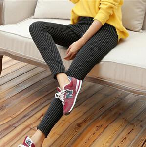 Warm Stripe Thick Slim Jeggings Leggings Foe Women Velvet Fleece Linede Black Workout Leggings MF3657412