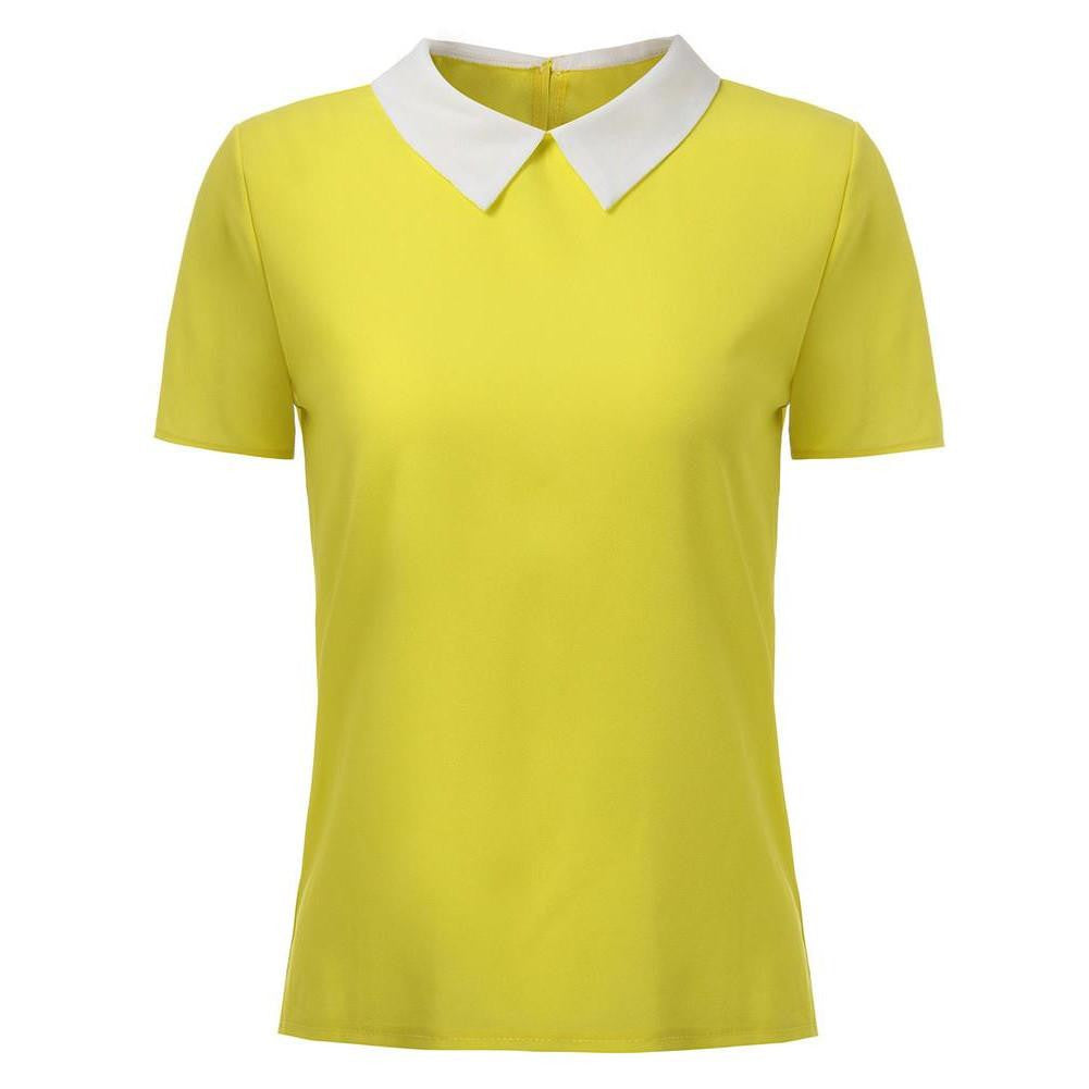 Turn down Collar Polo Ladies Brand Polo Shirt Womens Short Sleeve Plain Shirts for Women Polo