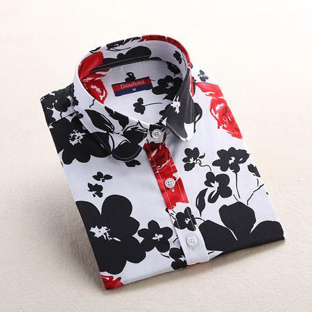 Shirt Women's Blouses Long Sleeve Floral Shirt Women Cotton Vintage Shirts Female Blouse Women Tops