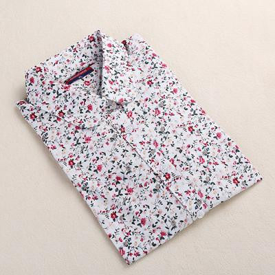 Shirt Women's Blouses Long Sleeve Floral Shirt Women Cotton Vintage Shirts Female Blouse Women Tops