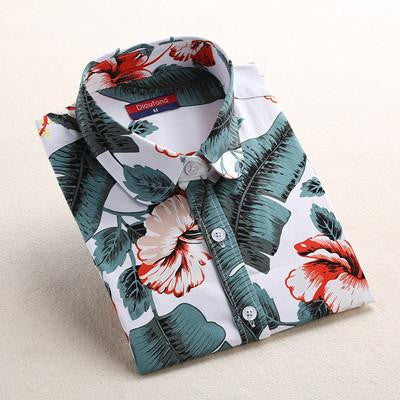 Shirt Women's Blouses Long Sleeve Floral Shirt Women Cotton Vintage Shirts Female Blouse Women Tops