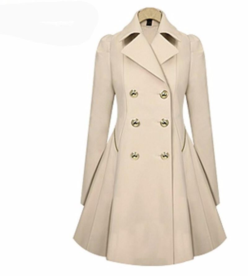 Trench Coat Womens Coat Classic waist was thin coat Women Trench Female Long Sleeve Overcoat