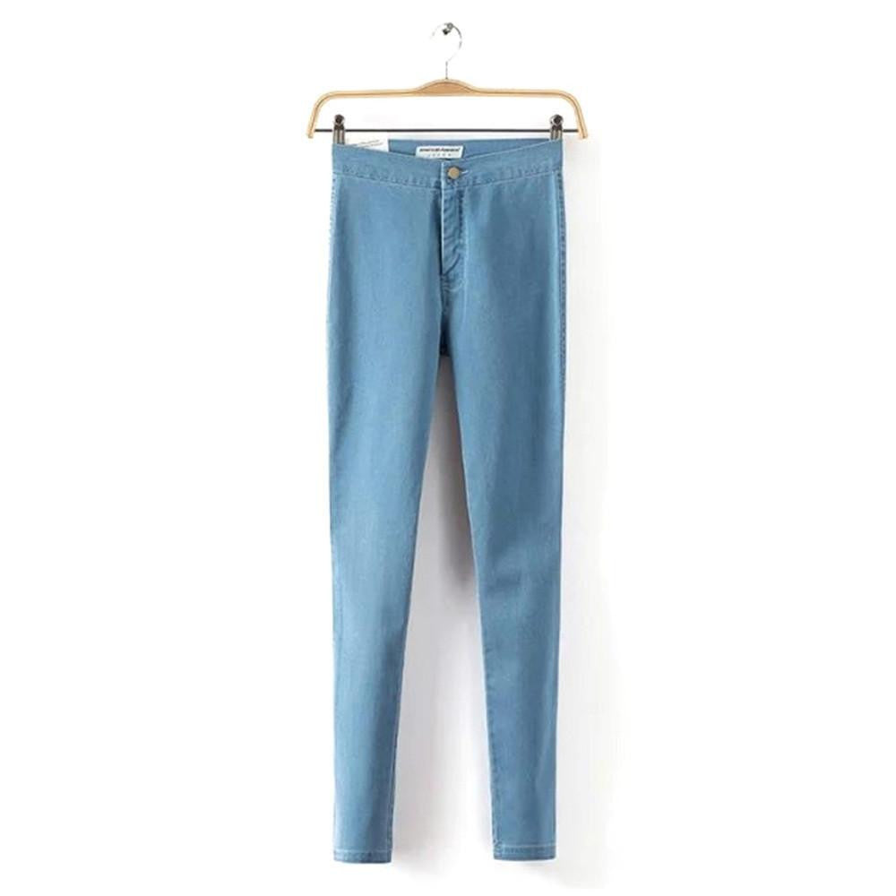 Women's High Waist Skinny Slim Denim Jeans Trouser Long Pencil Pants Stretchy