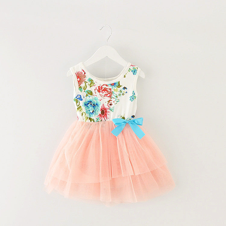 Online discount shop Australia - Girl Dress New Floral Baby Girl Dress Princess TuTu Dress 8 Colors Infant Dresses Kids Clothing With Bow