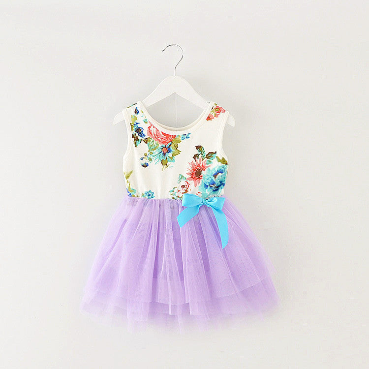 Online discount shop Australia - Girl Dress New Floral Baby Girl Dress Princess TuTu Dress 8 Colors Infant Dresses Kids Clothing With Bow