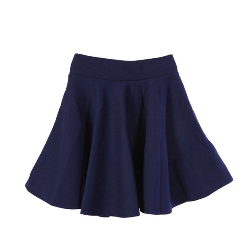 Online discount shop Australia - Ladies High Elastic Skirt Waist Cotton Pleated Mini Skirt Short Skirt OL Slim