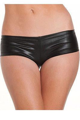 Women Ladies Shiny SEXY WET LOOK Mini Short Stretchy short Tutu Metallic Dan