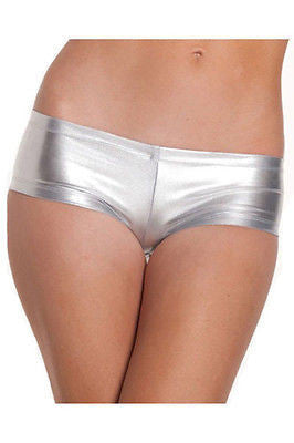 Women Ladies Shiny SEXY WET LOOK Mini Short Stretchy short Tutu Metallic Dan