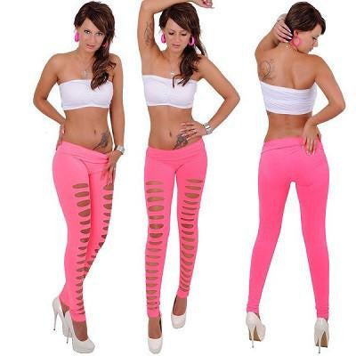 Candy Color Hollow Out Women Leggings High Stretched Cropped Girls Jeggings Trousers Fitness Women Legins