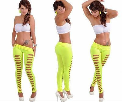 Candy Color Hollow Out Women Leggings High Stretched Cropped Girls Jeggings Trousers Fitness Women Legins