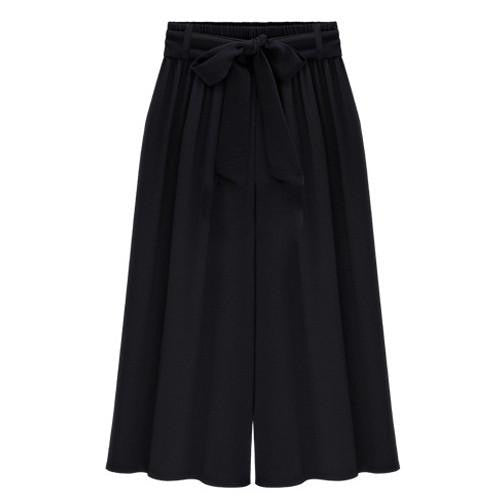 XXXL 4XL 5XL Plus Size Trousers for Women Elegant Style Elastic Waist Loose Casual Chiffon Wide Leg Pants