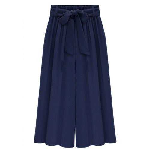 XXXL 4XL 5XL Plus Size Trousers for Women Elegant Style Elastic Waist Loose Casual Chiffon Wide Leg Pants