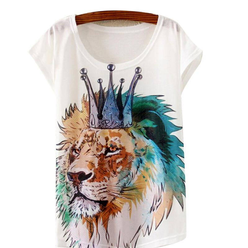 Style Ink Painting Horse Pattern Print T-Shirt Women Clothes Round Collar Women T Shirt Female Tops