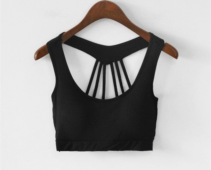 Online discount shop Australia - female strappy bralette crop tops Black White tank top cotton strappy bras cropped tops women cheap 004