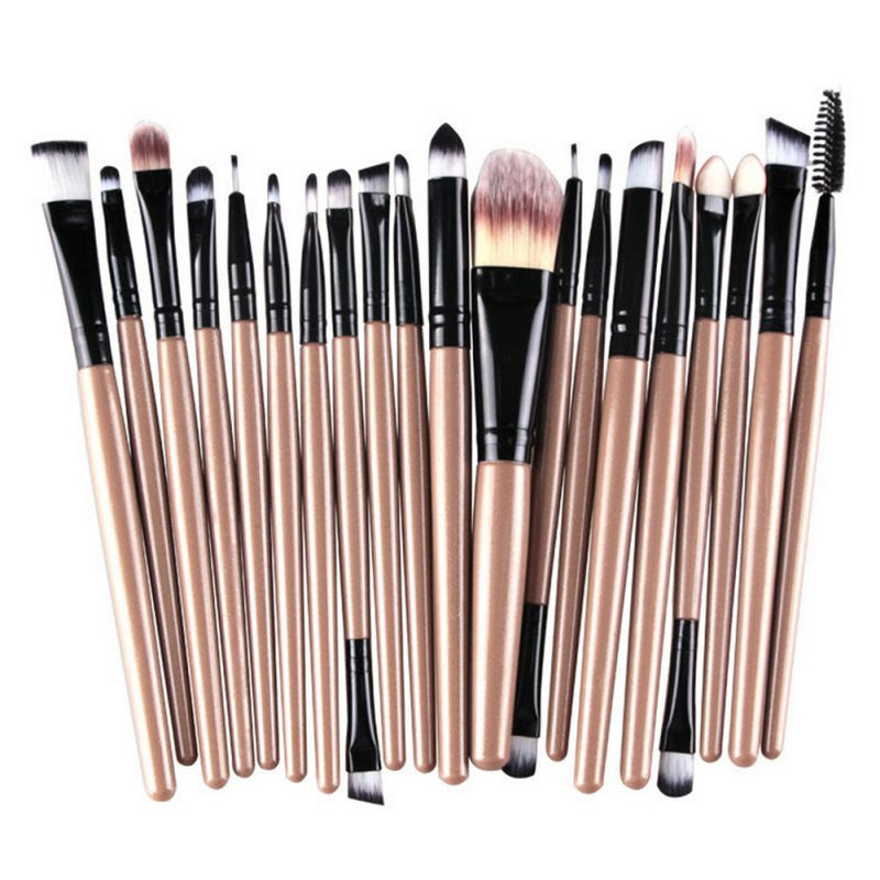 Online discount shop Australia - 20 Pcs Makeup Set Powder Foundation Eye shadow Eyeliner Lip Cosmetic Brushes Kit 15 colors Makeup Brush