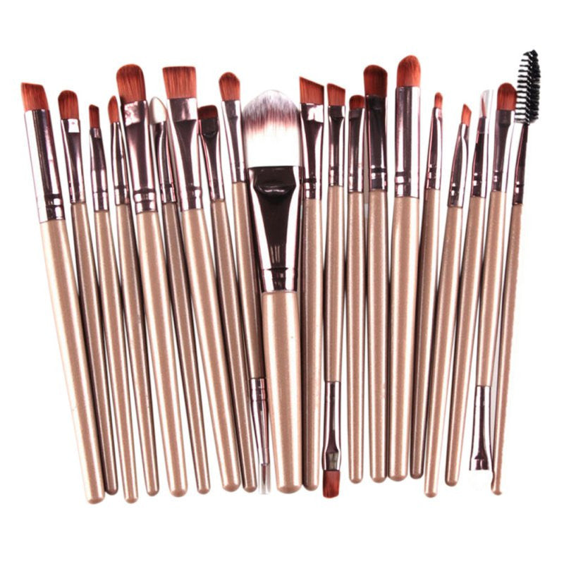 Online discount shop Australia - 20 Pcs Makeup Set Powder Foundation Eye shadow Eyeliner Lip Cosmetic Brushes Kit 15 colors Makeup Brush