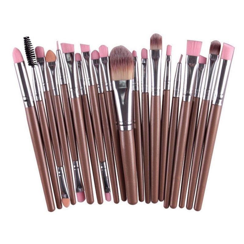 Online discount shop Australia - 20 Pcs Makeup Set Powder Foundation Eye shadow Eyeliner Lip Cosmetic Brushes Kit 15 colors Makeup Brush