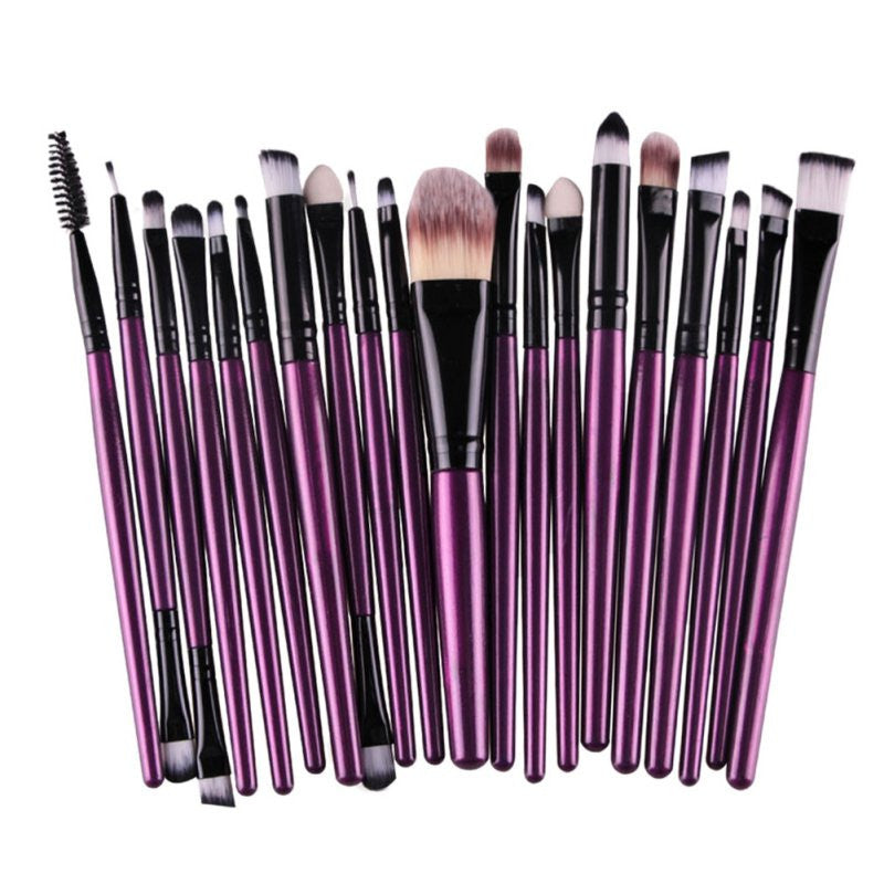 Online discount shop Australia - 20 Pcs Makeup Set Powder Foundation Eye shadow Eyeliner Lip Cosmetic Brushes Kit 15 colors Makeup Brush