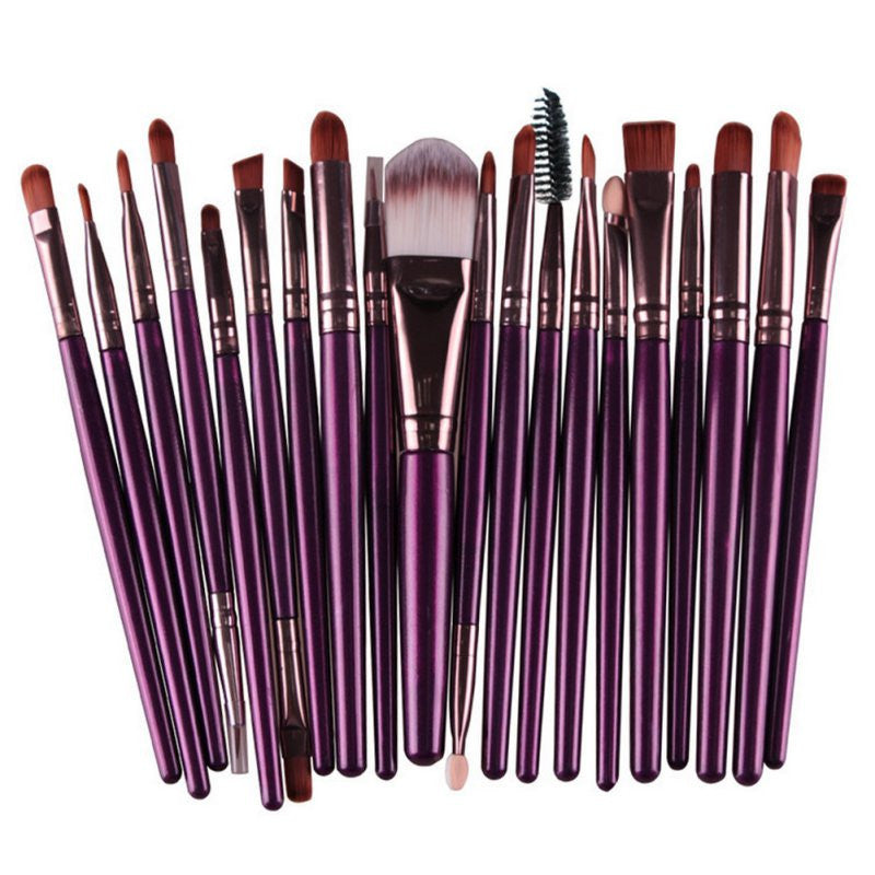 Online discount shop Australia - 20 Pcs Makeup Set Powder Foundation Eye shadow Eyeliner Lip Cosmetic Brushes Kit 15 colors Makeup Brush