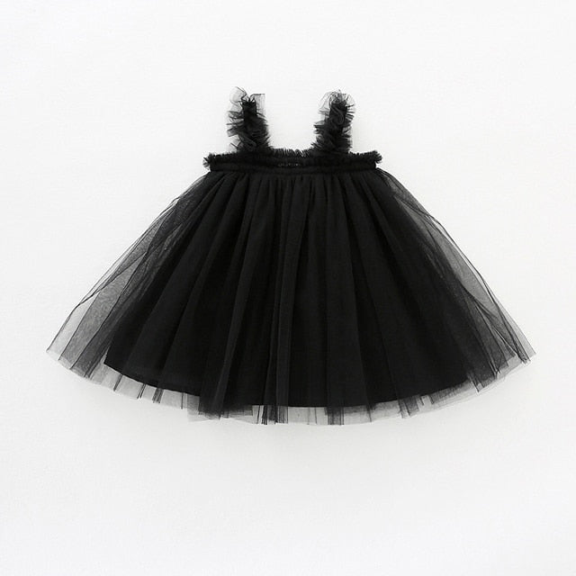 Sleeveless Strap Tulle Baby Girl Dress First Birthday Girl Party Princess Dress Toddler Girl Clothes