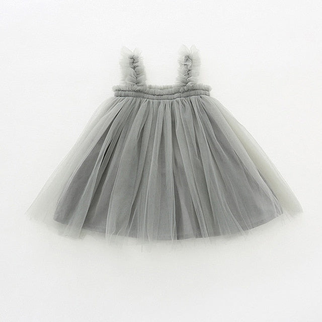 Sleeveless Strap Tulle Baby Girl Dress First Birthday Girl Party Princess Dress Toddler Girl Clothes