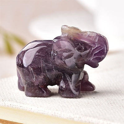 1PC Natural Crystal Rose Quartz Elephant Amethyst Obsidian Animals Stone Crafts Small Decoration Home Decor Christmas Present