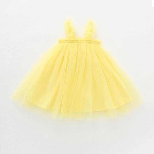 Sleeveless Strap Tulle Baby Girl Dress First Birthday Girl Party Princess Dress Toddler Girl Clothes