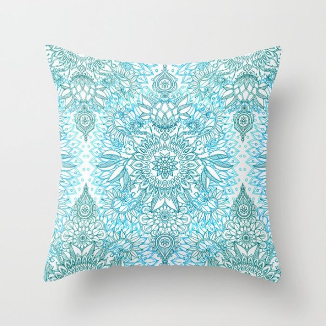 Super Hot Hipster Light Blue Green Mint Cushion Cases Modern Geometry Print Boho Decorative Pillowcase Sofa Couch Throw Pillows-Dollar Bargains Online Shopping Australia