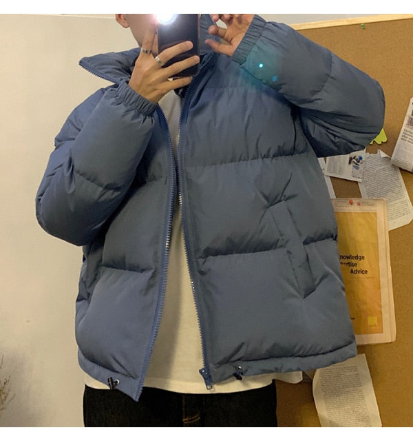 Men Colorful Bubble Coat Winter Jacket Mens Streetwear Hip Hop Parka Korean Black Clothes Puffer Jackets