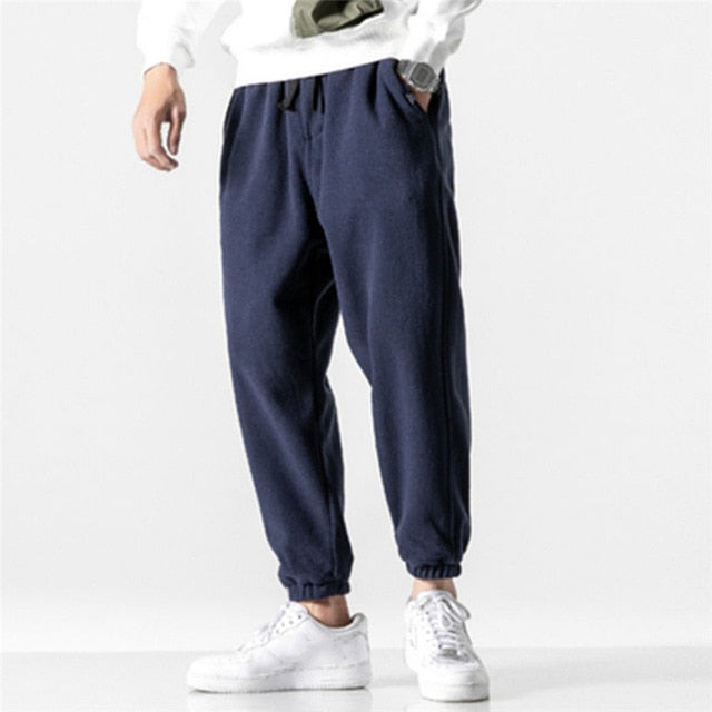 New Loose Jogging Pants Men 2020 New Fashion Fleece Autumn Winter Warm Sweatpants Male Outdoor Straight Trousers Pantalon Hommes