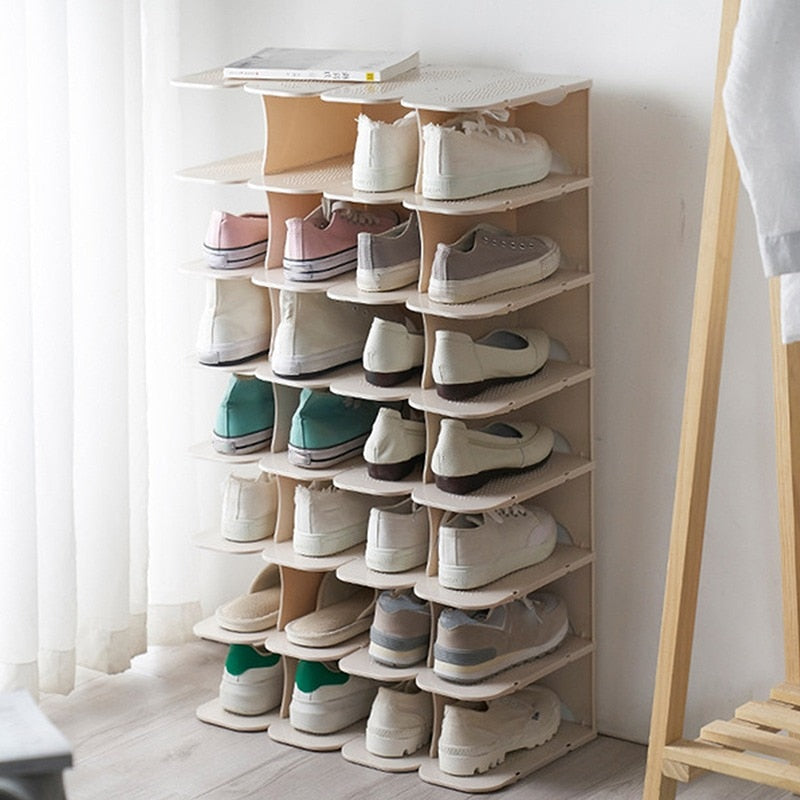 DIY Assembly 6 Layers Stackable Shoe Organizer Shoe Shelf Shoe Rack Stand Space Saving Shoe Hanger Shoe Box Cabinet storage rack