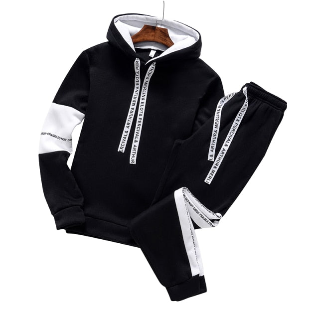 Winter Hoodie Sets Men Tracksuit Casual Hoodies Sweatshirt+Sweatpants 2 Piece Set Male Pullover Hoody Fashion Streetwear Clothes