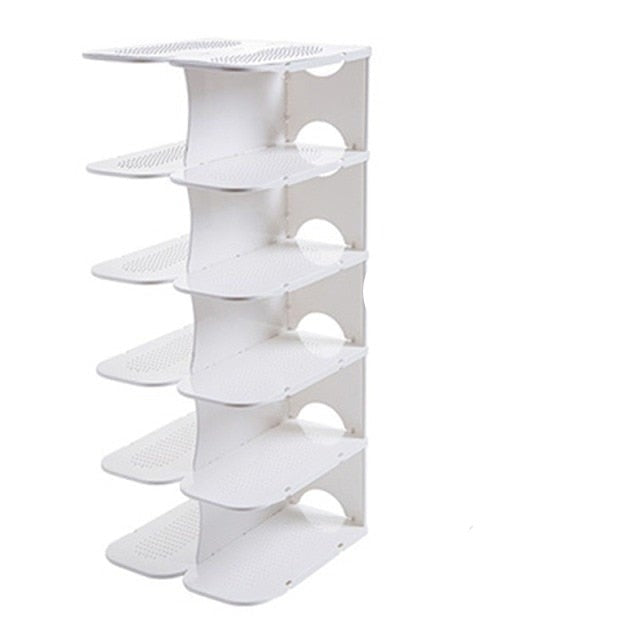 DIY Assembly 6 Layers Stackable Shoe Organizer Shoe Shelf Shoe Rack Stand Space Saving Shoe Hanger Shoe Box Cabinet storage rack