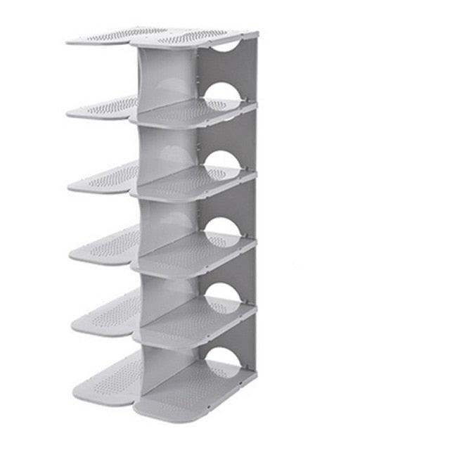 DIY Assembly 6 Layers Stackable Shoe Organizer Shoe Shelf Shoe Rack Stand Space Saving Shoe Hanger Shoe Box Cabinet storage rack