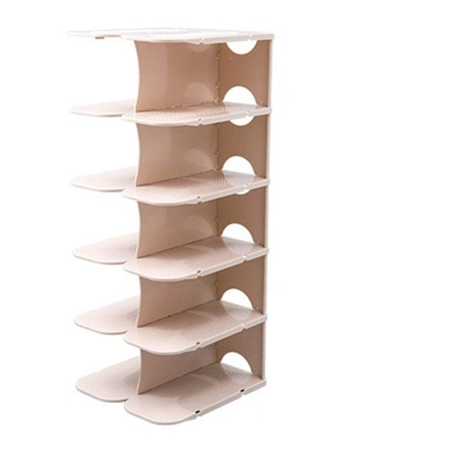 DIY Assembly 6 Layers Stackable Shoe Organizer Shoe Shelf Shoe Rack Stand Space Saving Shoe Hanger Shoe Box Cabinet storage rack